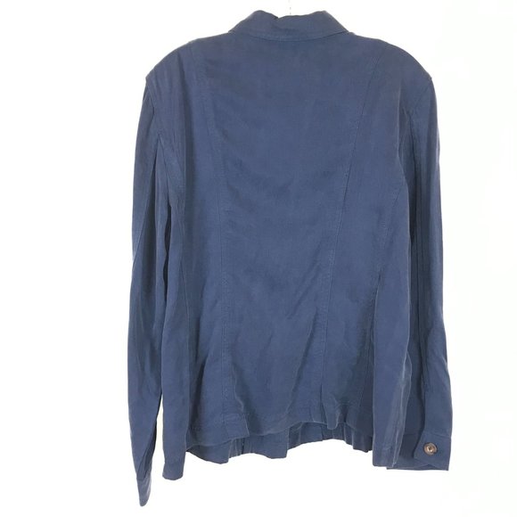 NWT Womens Size XL Coldwater Creek Sleek Blue Tencel Jacket NEW - Picture 3 of 3